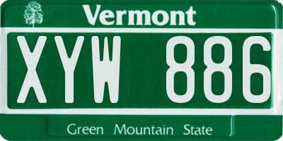 VT license plate XYW886