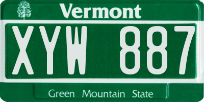 VT license plate XYW887