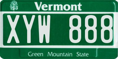 VT license plate XYW888