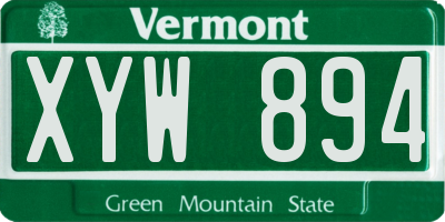 VT license plate XYW894