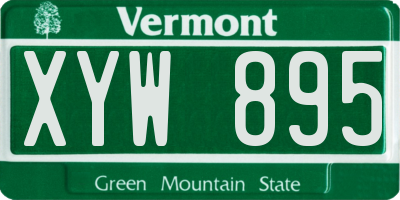VT license plate XYW895