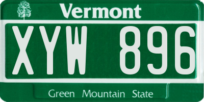 VT license plate XYW896
