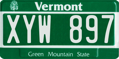 VT license plate XYW897