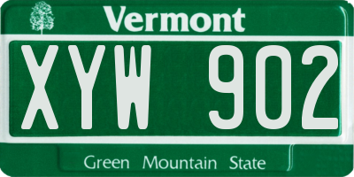 VT license plate XYW902