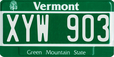 VT license plate XYW903