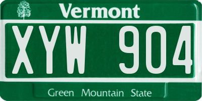 VT license plate XYW904