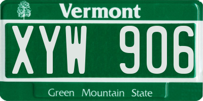VT license plate XYW906