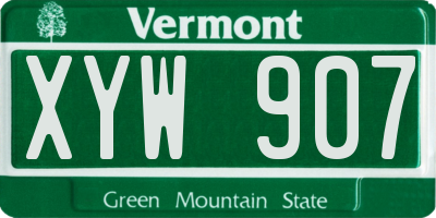 VT license plate XYW907