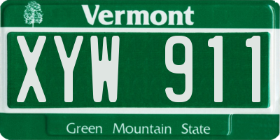 VT license plate XYW911