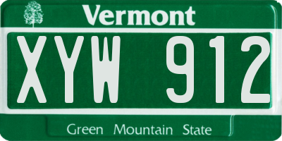 VT license plate XYW912