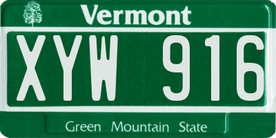 VT license plate XYW916