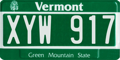 VT license plate XYW917