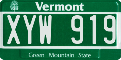 VT license plate XYW919