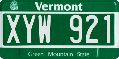 VT license plate XYW921