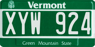 VT license plate XYW924