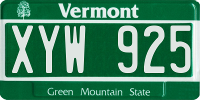 VT license plate XYW925