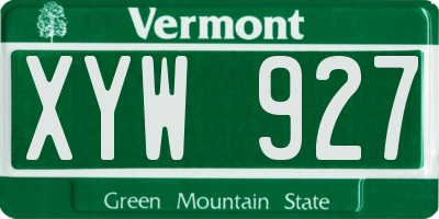 VT license plate XYW927