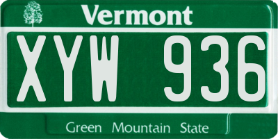VT license plate XYW936