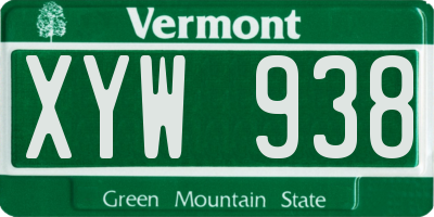 VT license plate XYW938