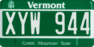 VT license plate XYW944