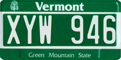 VT license plate XYW946