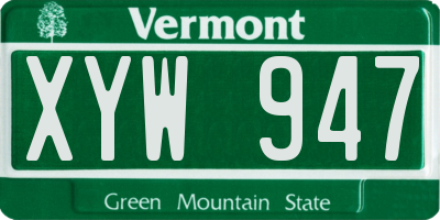 VT license plate XYW947