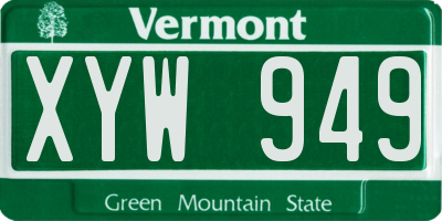 VT license plate XYW949