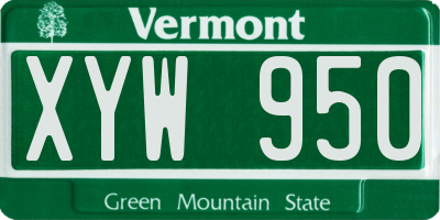 VT license plate XYW950