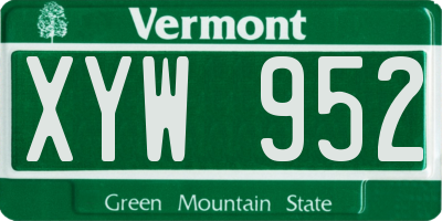 VT license plate XYW952