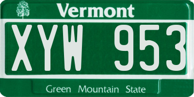VT license plate XYW953