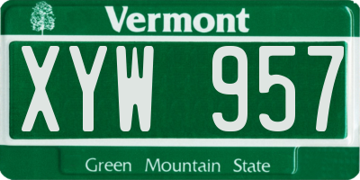 VT license plate XYW957
