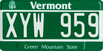 VT license plate XYW959