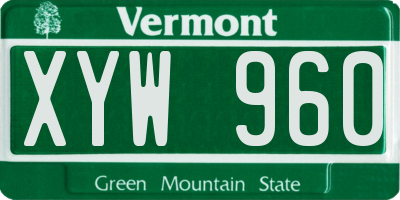 VT license plate XYW960