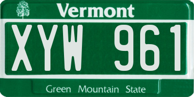 VT license plate XYW961