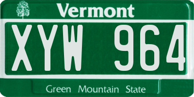 VT license plate XYW964