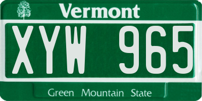 VT license plate XYW965
