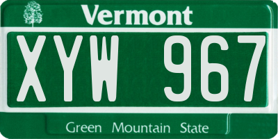 VT license plate XYW967