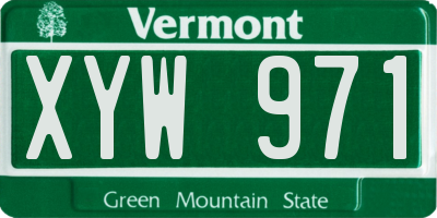 VT license plate XYW971