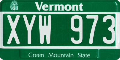 VT license plate XYW973