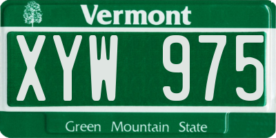 VT license plate XYW975