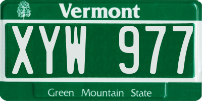 VT license plate XYW977