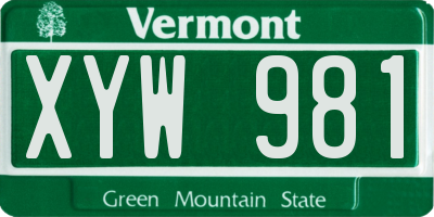 VT license plate XYW981