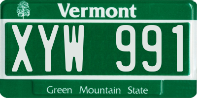 VT license plate XYW991