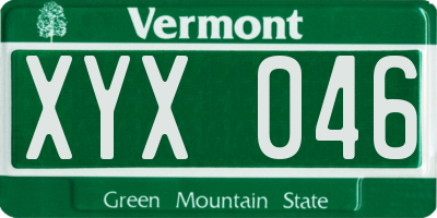 VT license plate XYX046