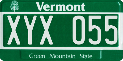 VT license plate XYX055