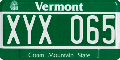 VT license plate XYX065