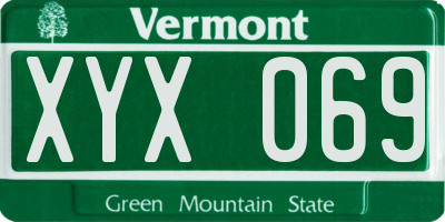 VT license plate XYX069