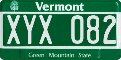 VT license plate XYX082