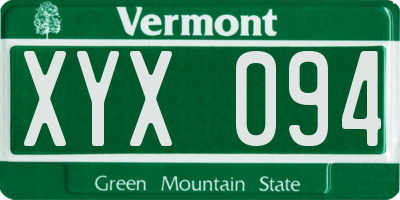 VT license plate XYX094