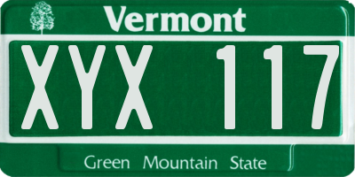 VT license plate XYX117